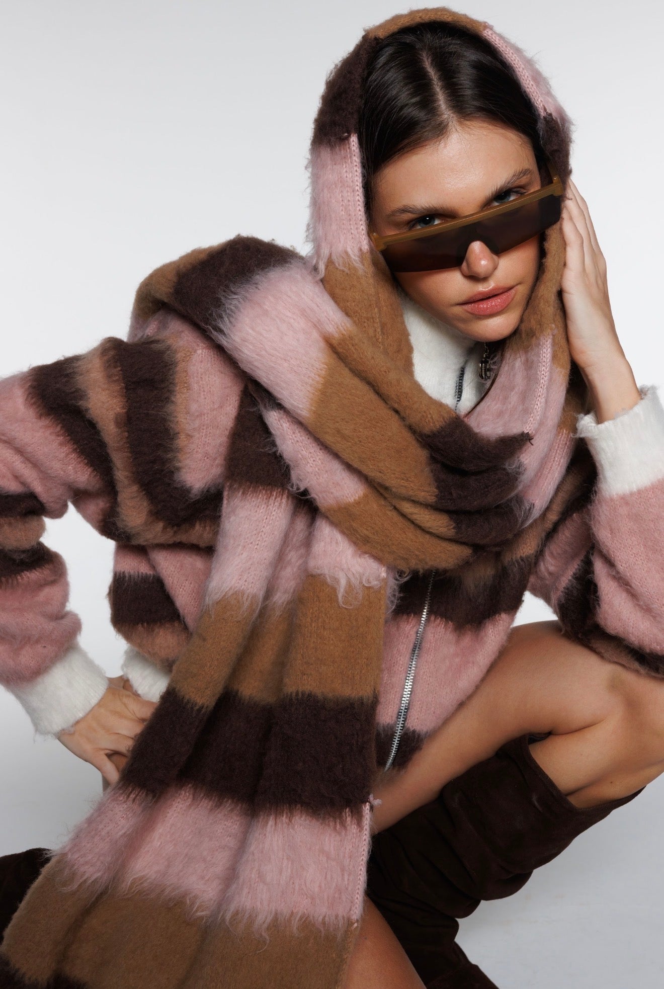 BUFANDA STRIPES ROSA