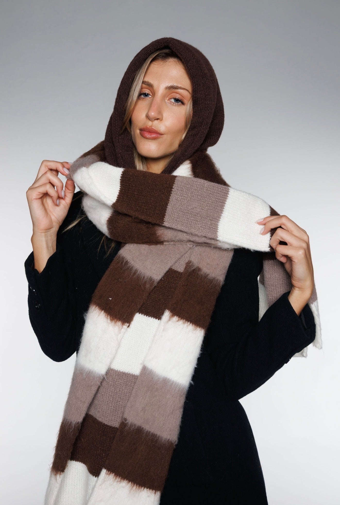 BUFANDA STRIPES MARRON