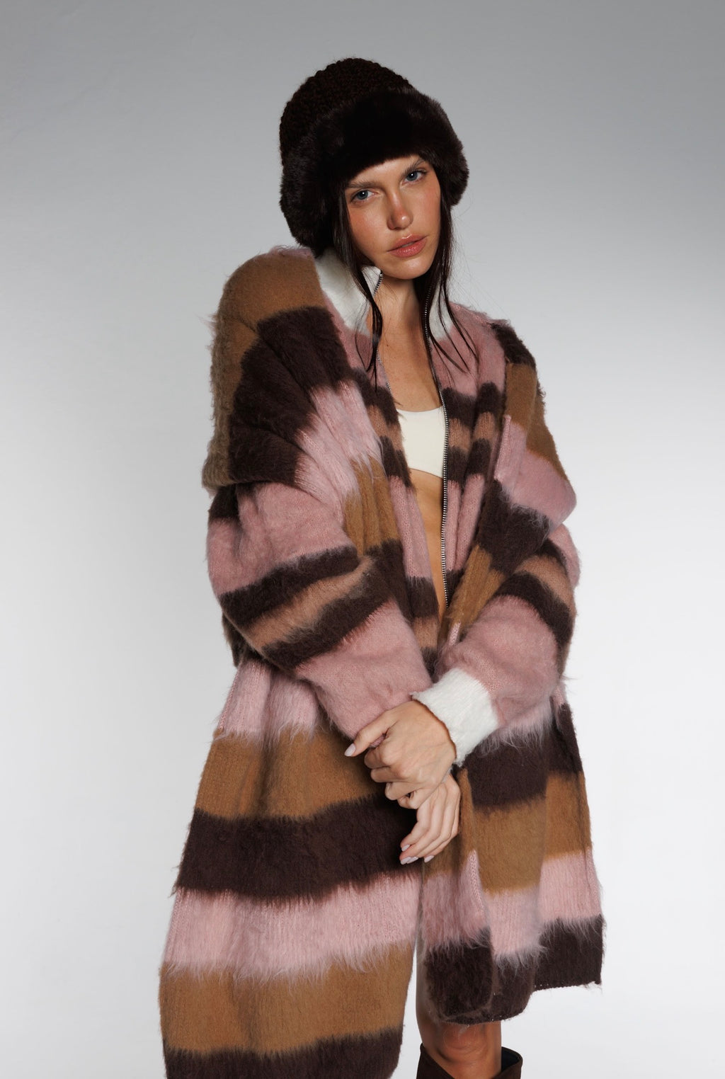 BUFANDA STRIPES ROSA